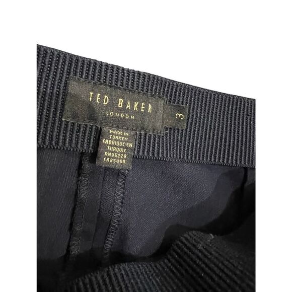 TED BAKER NAVY DENIM PANTS WITH ANKLE ZIPPERS SIZE 3 - Picture 3 of 4